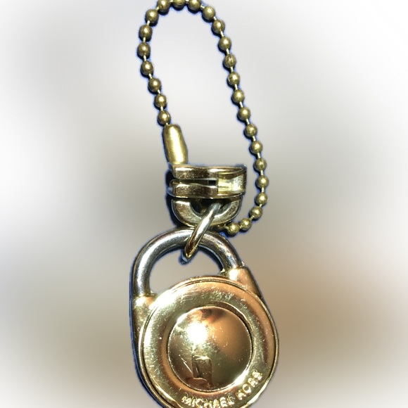 MICHAEL KORS GOLD TONE EMBOSSED LOCK CHARM BALLCHAIN KEY FOB KEYCHAIN HANGTAG - Picture 6 of 6